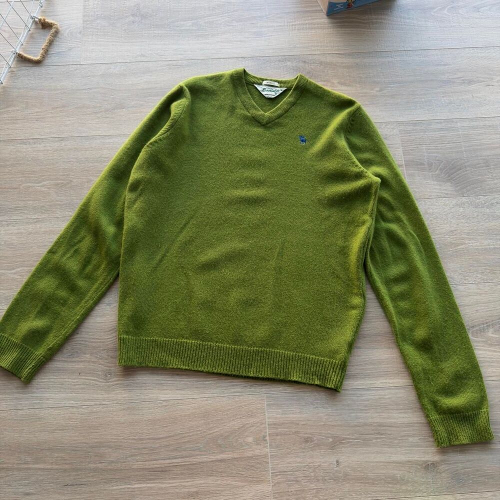 Abercrombie Vintage 90's Kelly Green Wool Blend Sweater Preppy Heritage Grail